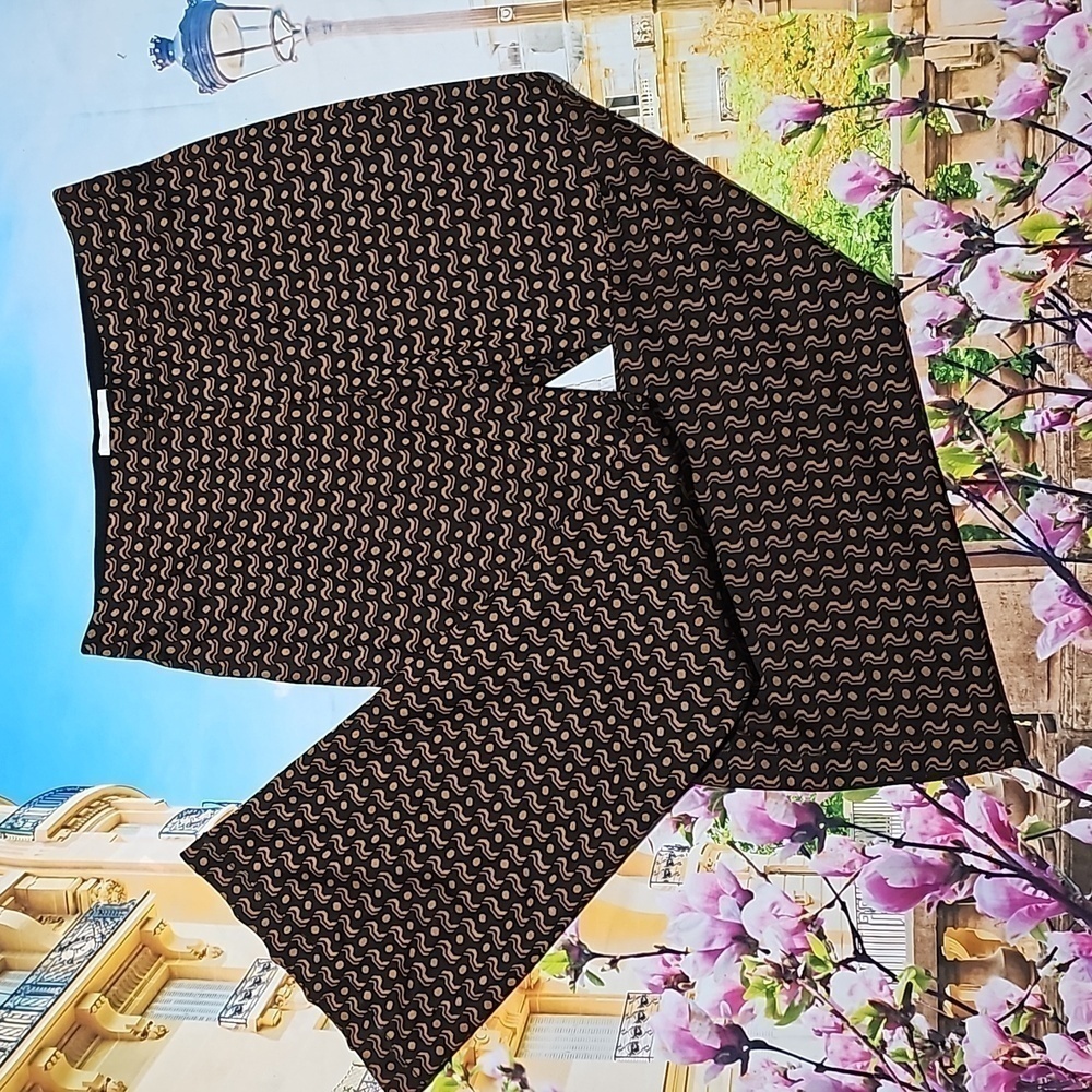 Anthropologie Black and Brown Boot Cut Flare Pants